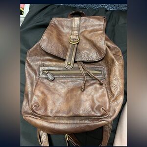 Vintage Brown Leather Backpack